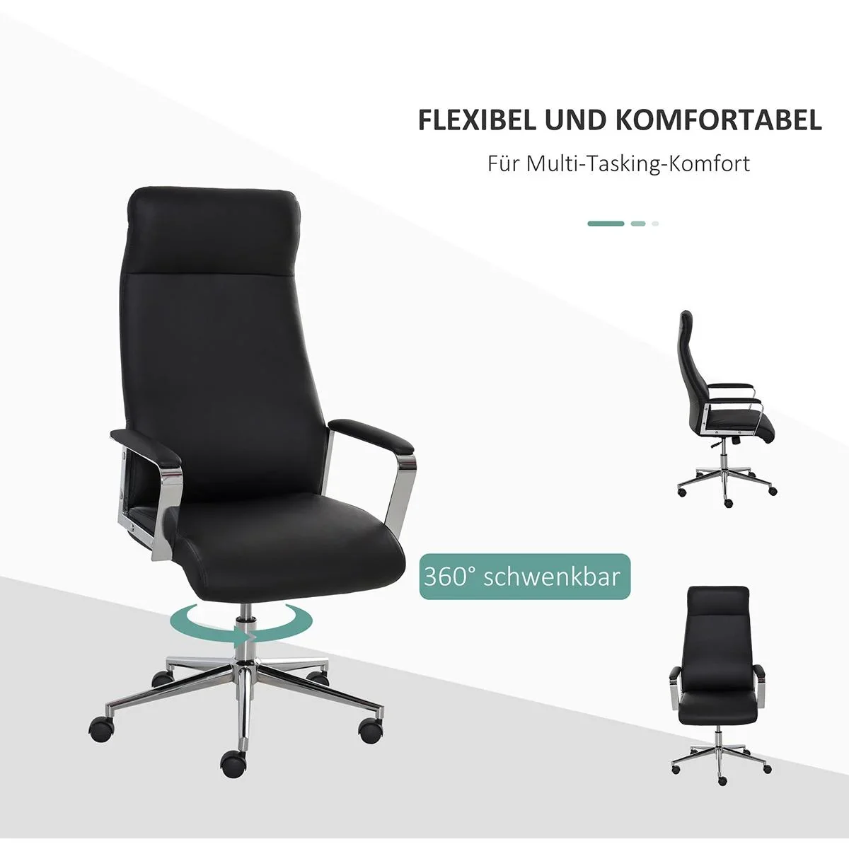 Bürostuhl ergonomisch geformt schwarz - 0