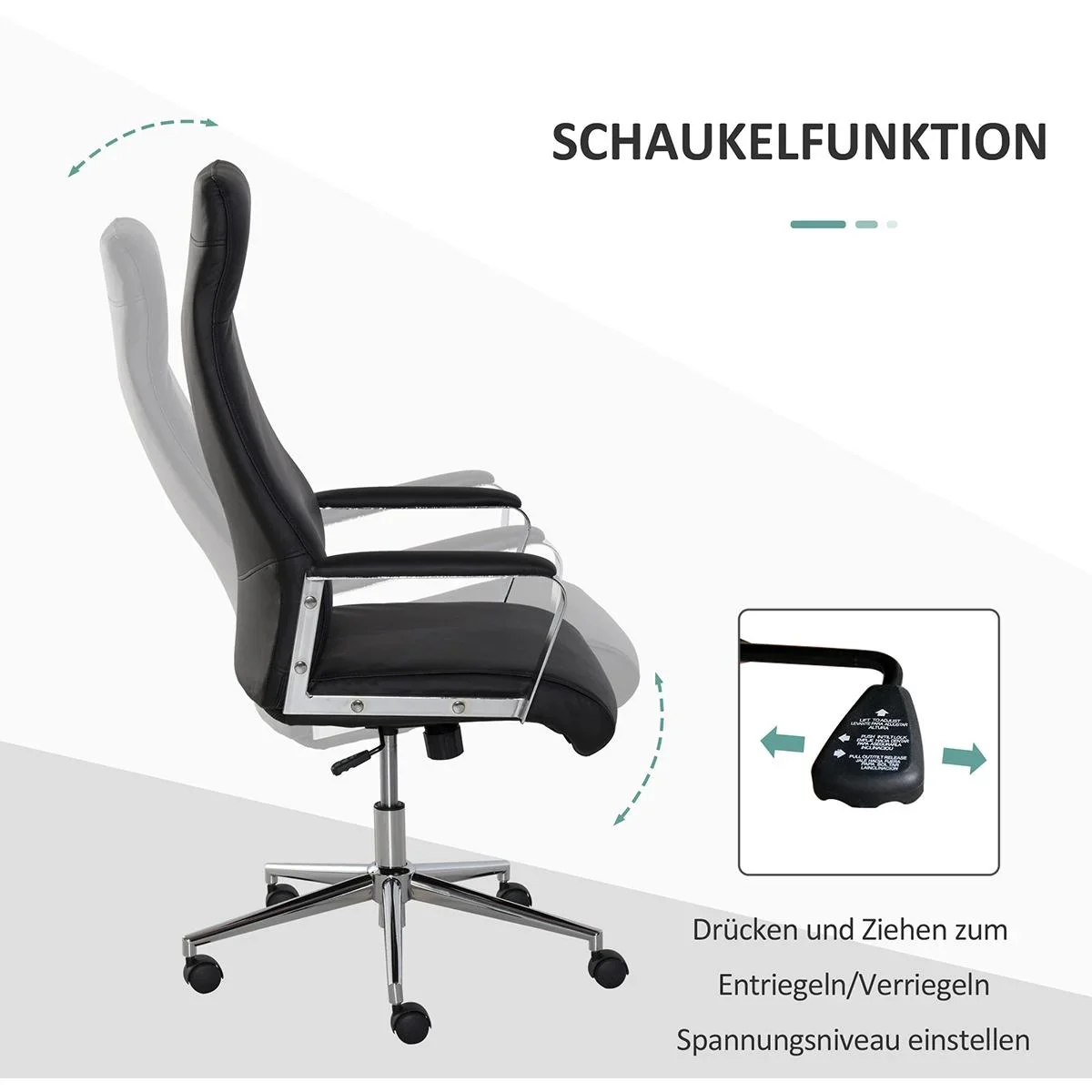 Bürostuhl ergonomisch geformt schwarz - 1