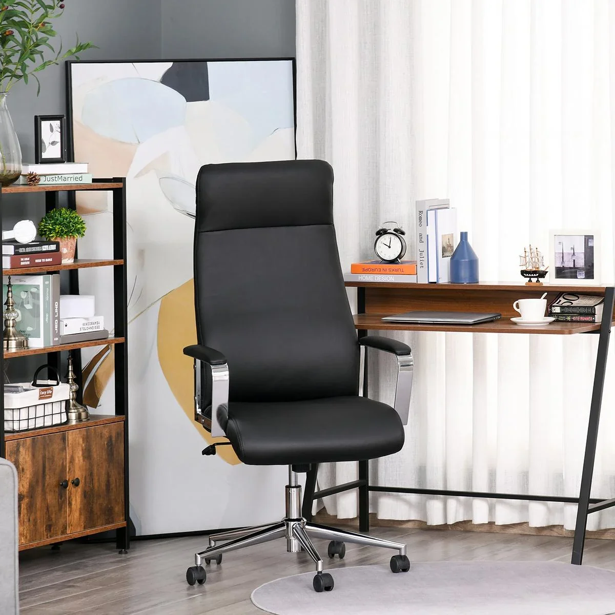 Bürostuhl ergonomisch geformt schwarz - 4