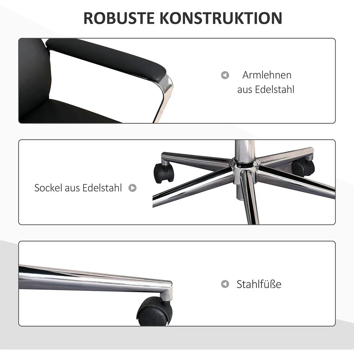 Bürostuhl ergonomisch geformt schwarz - 5