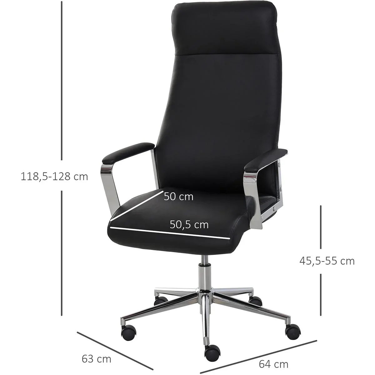 Bürostuhl ergonomisch geformt schwarz - 7