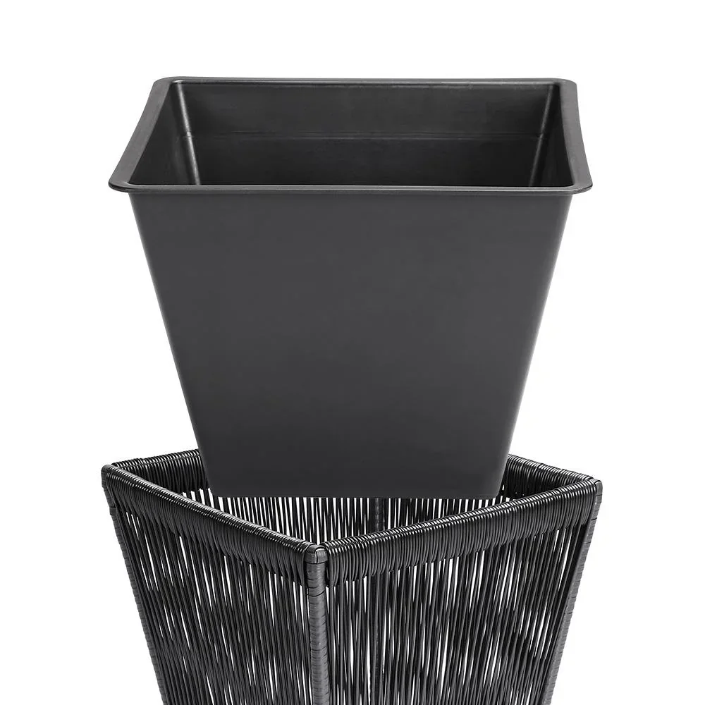 Blumenkasten Acapulco 2er-Set schwarz 36x36x40cm - 0