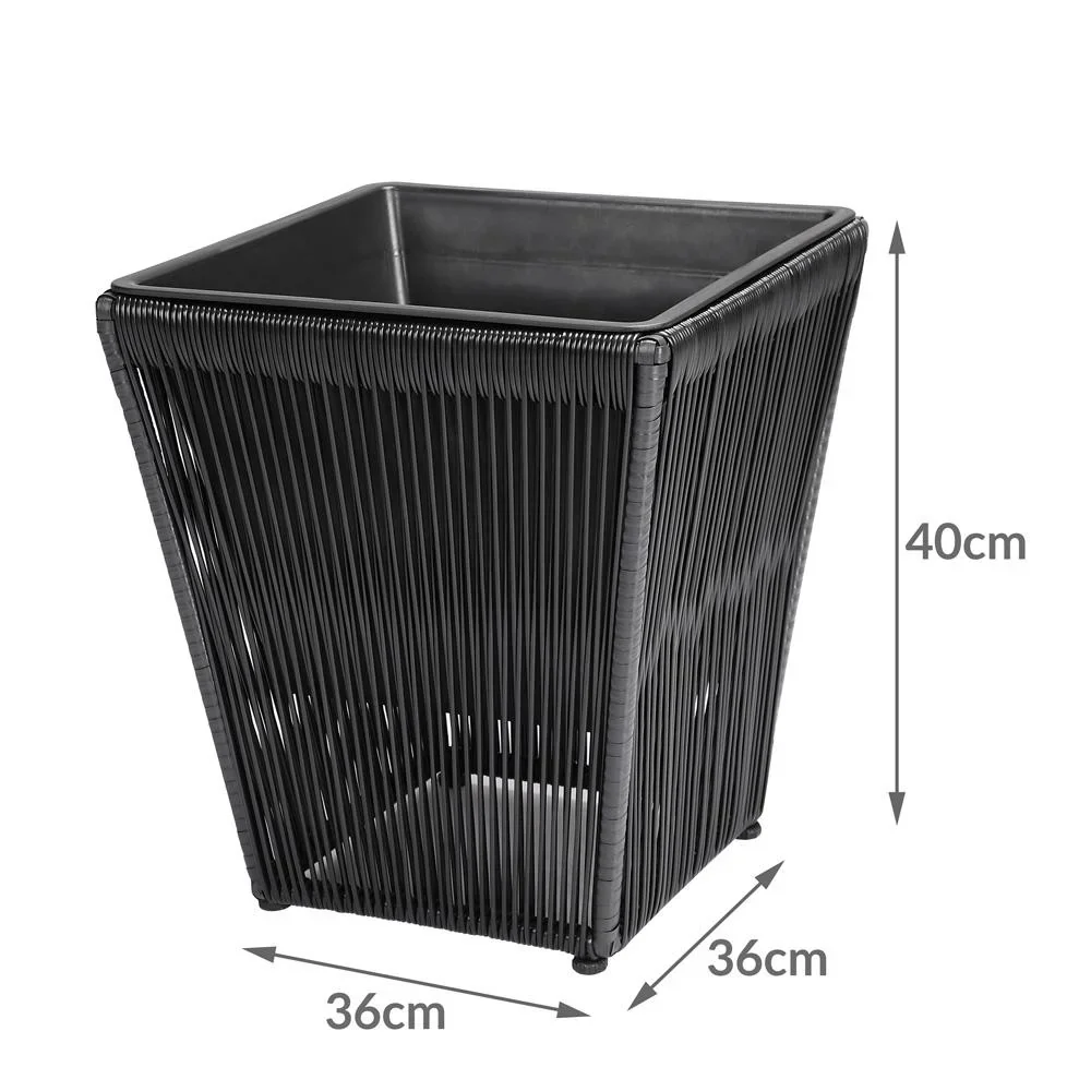 Blumenkasten Acapulco 2er-Set schwarz 36x36x40cm - 5