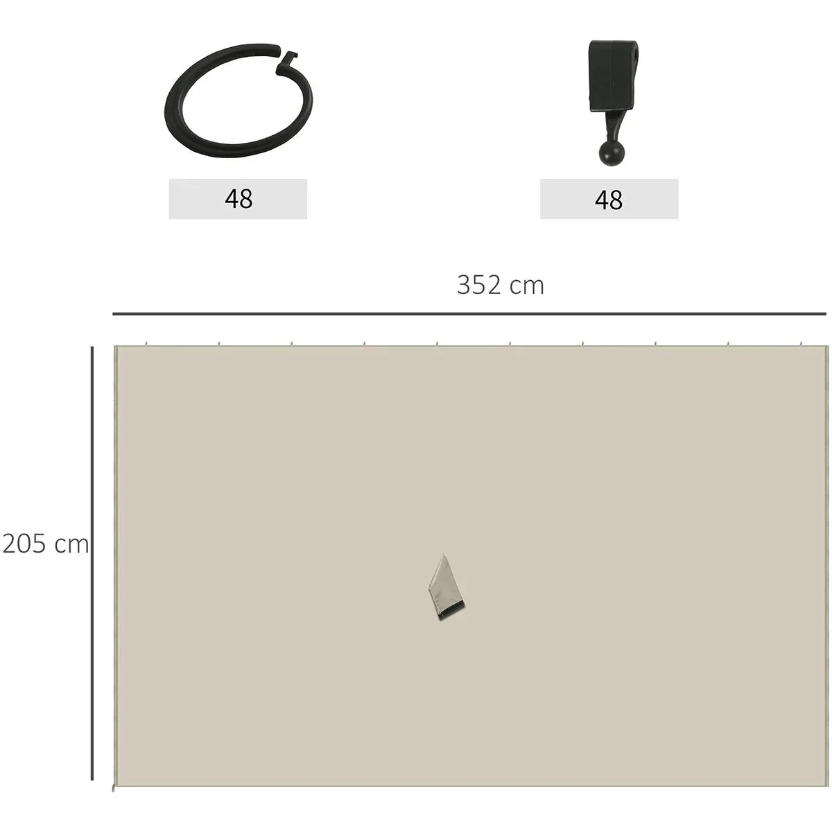 4 Seitenteile für 3x4 m Pavillon m - 2