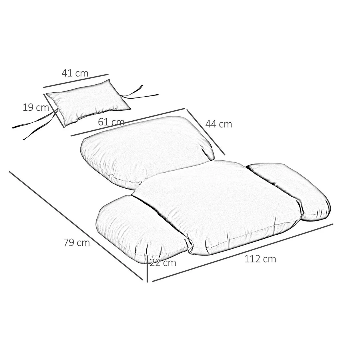 Hängesessel Kissen Auflage für Hängekorb Sitzkissen Ersatzkissen Hängeschaukel Rückenkissen Polyester 112 x 79 x 22 cm - 2