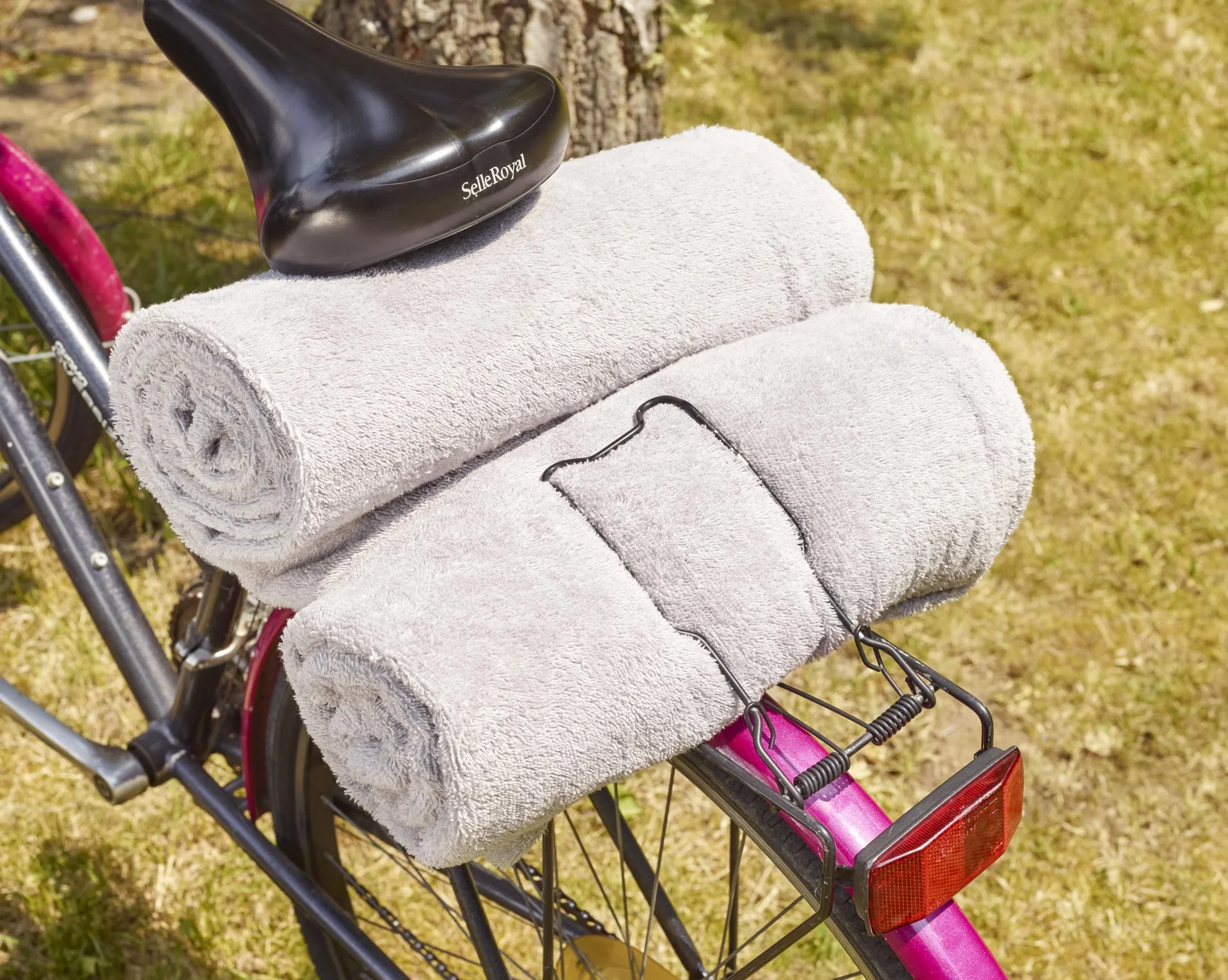 Liegestuhlhandtuch, Größe 200x80cm, Farbe hellgrau - 1