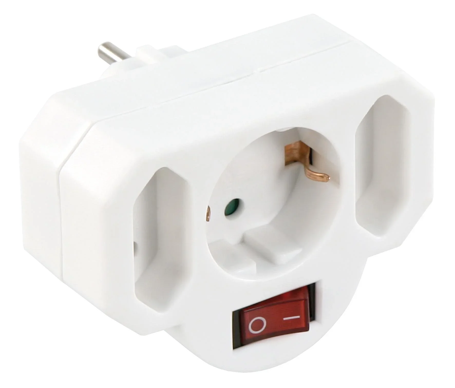 Steckdosenadapter 1x Schutzkontakt, 2x Euro - 0