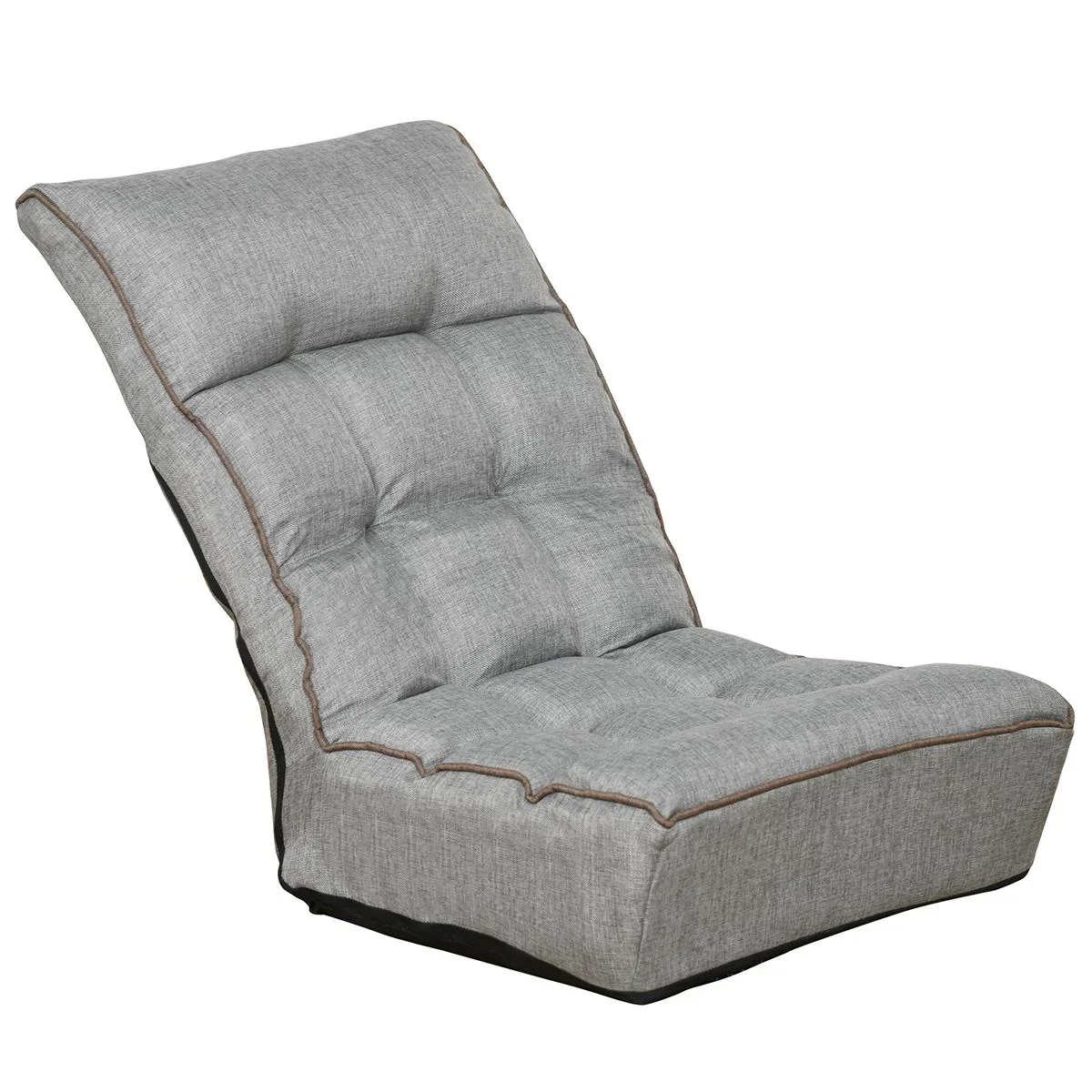 Bodenstuhl Bodensessel Sitzkissen Rückenlehne verstellbar für Wohnzimmer Büro modern Grau 60 x 90 x 73 cm - 2