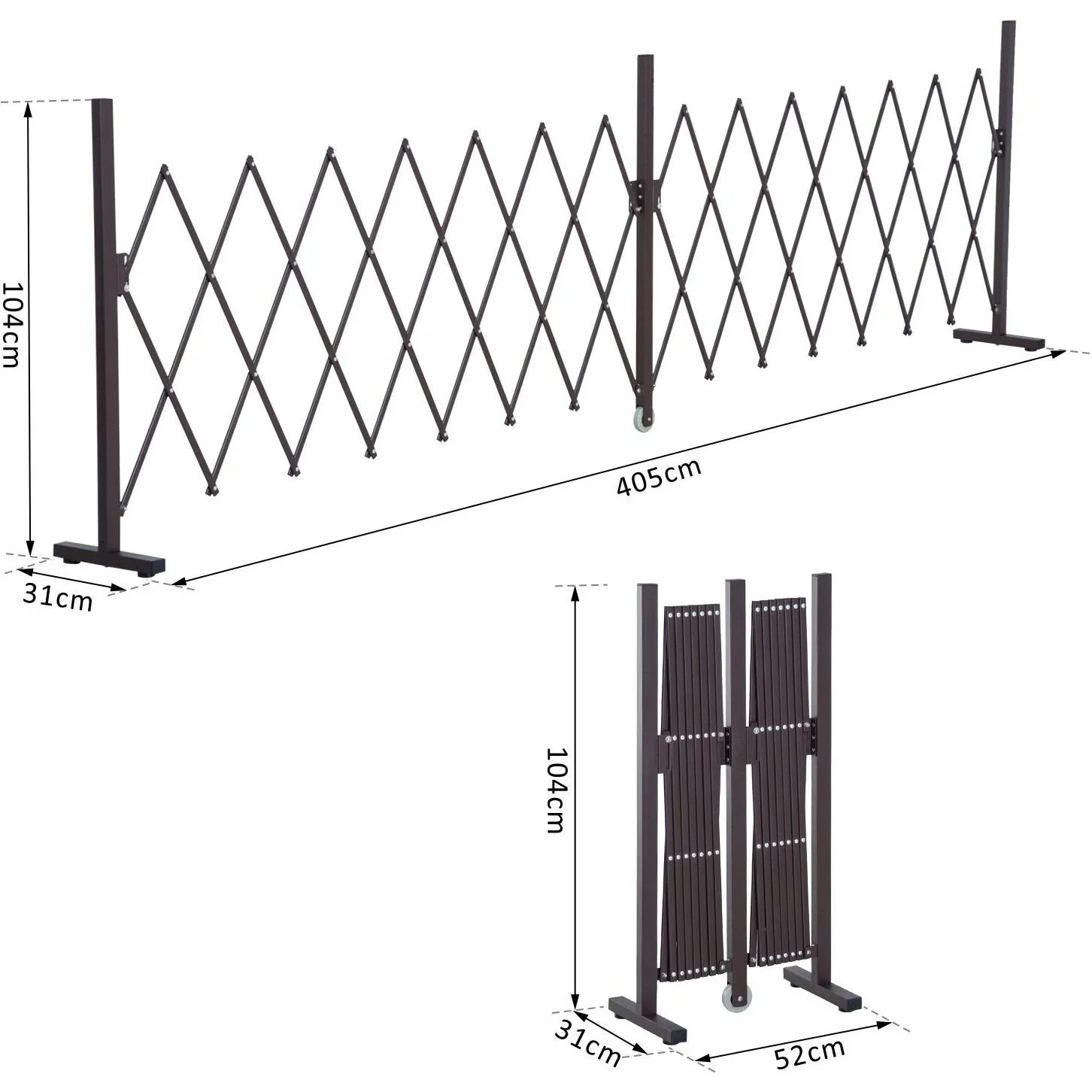Scherengitter Absperrgitter Alu Braun 405cm - 0