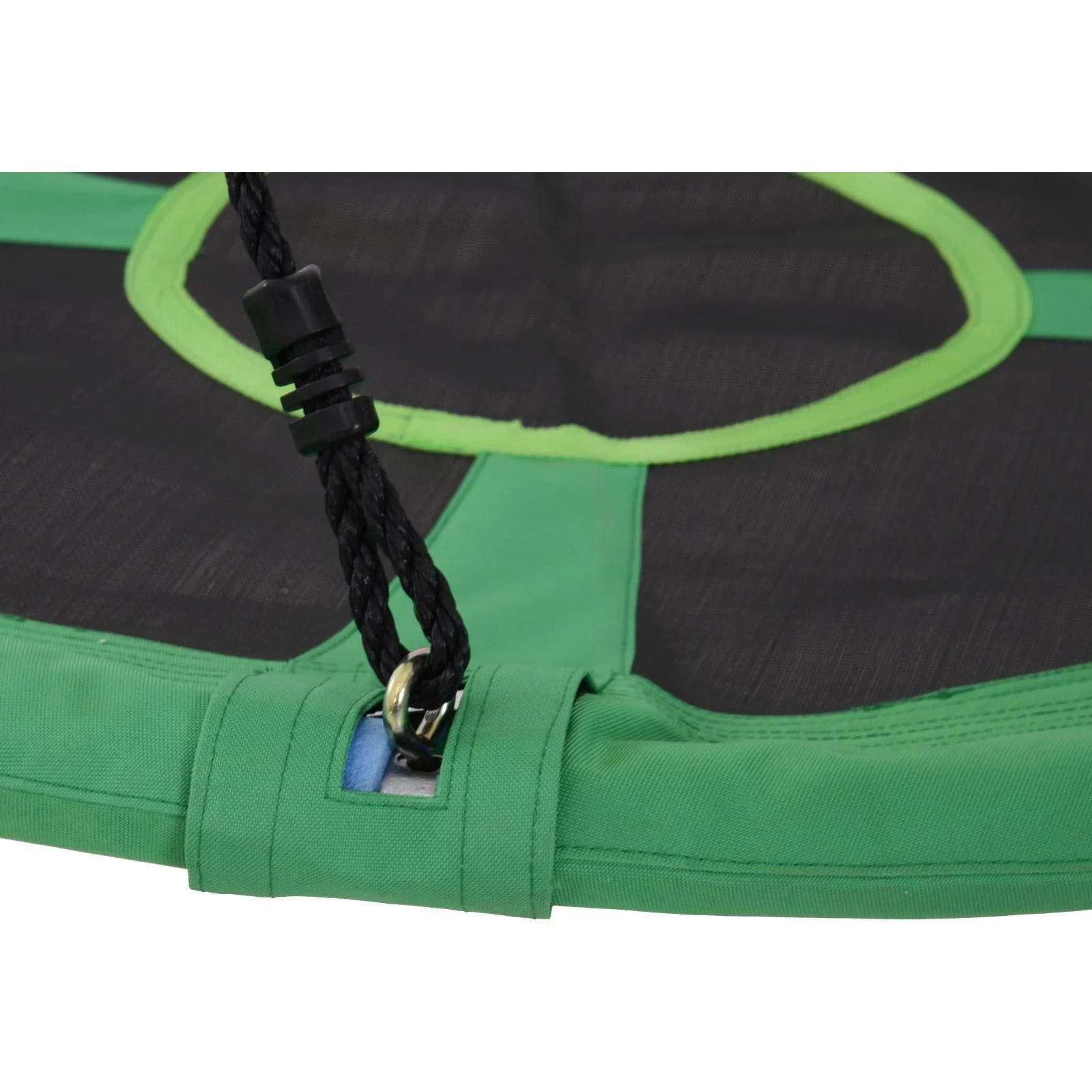 Nestschaukel Tellerschaukel Kinderschaukel Gartenschaukel bis 100 kg belastbar Grün + Schwarz Ø100 cm - 1