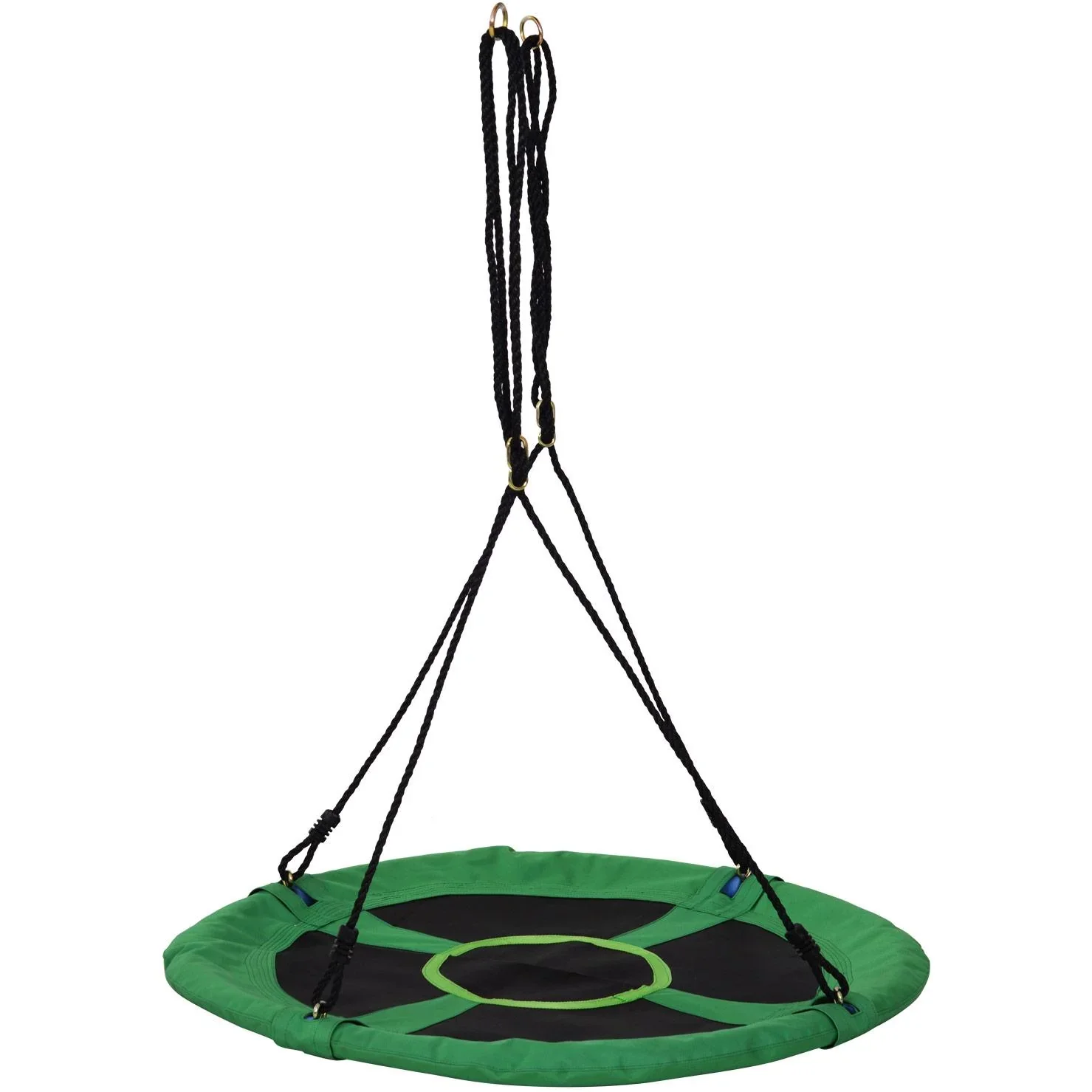 Nestschaukel Tellerschaukel Kinderschaukel Gartenschaukel bis 100 kg belastbar Grün + Schwarz Ø100 cm - 3