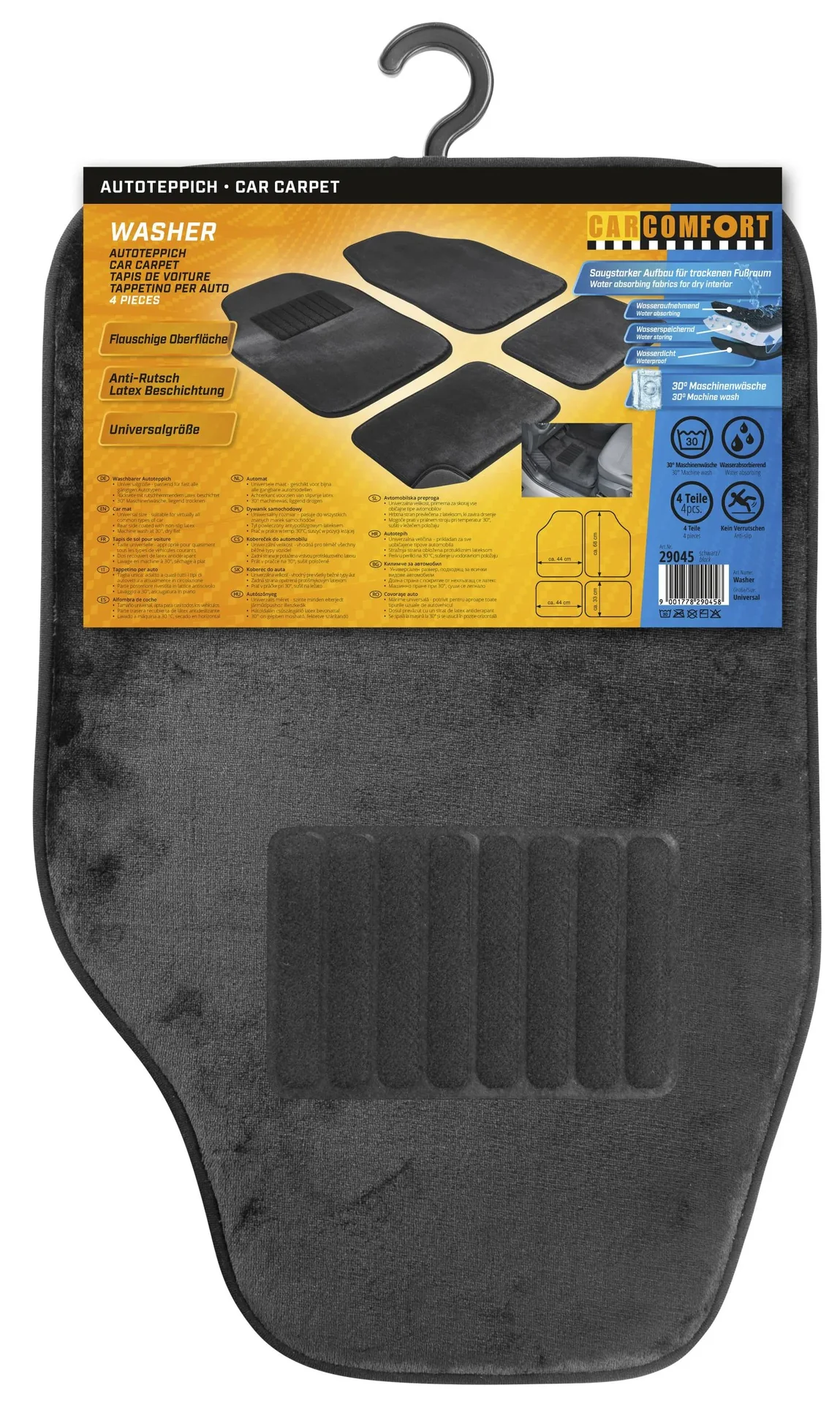 Autoteppich "Washer" - 4 teilig - schwarz - 1