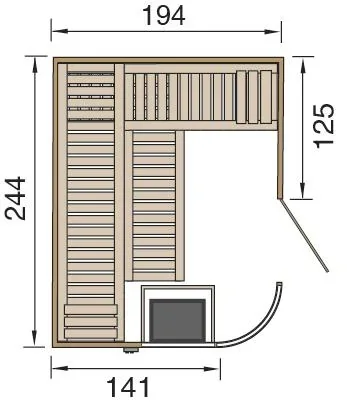 Design-Sauna SARA 2 OS-Ofen - 0