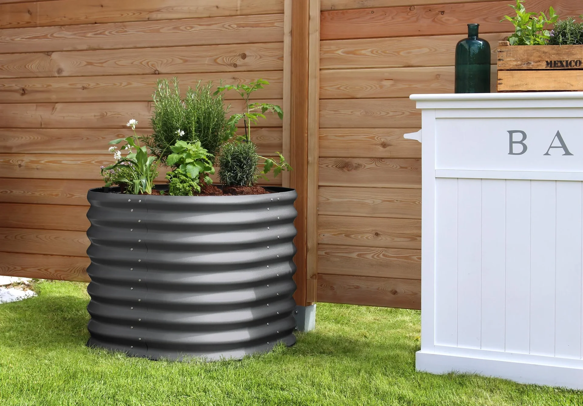 Hochbeet 630 Terra Rund granit - 1