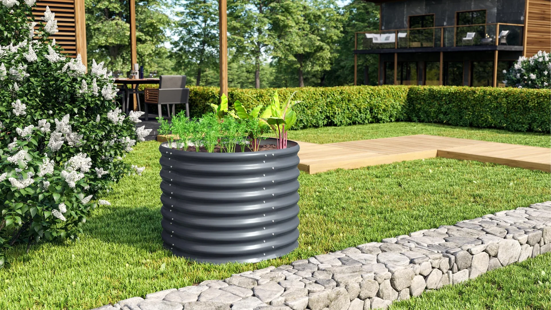 Hochbeet 630 Terra Rund granit - 2