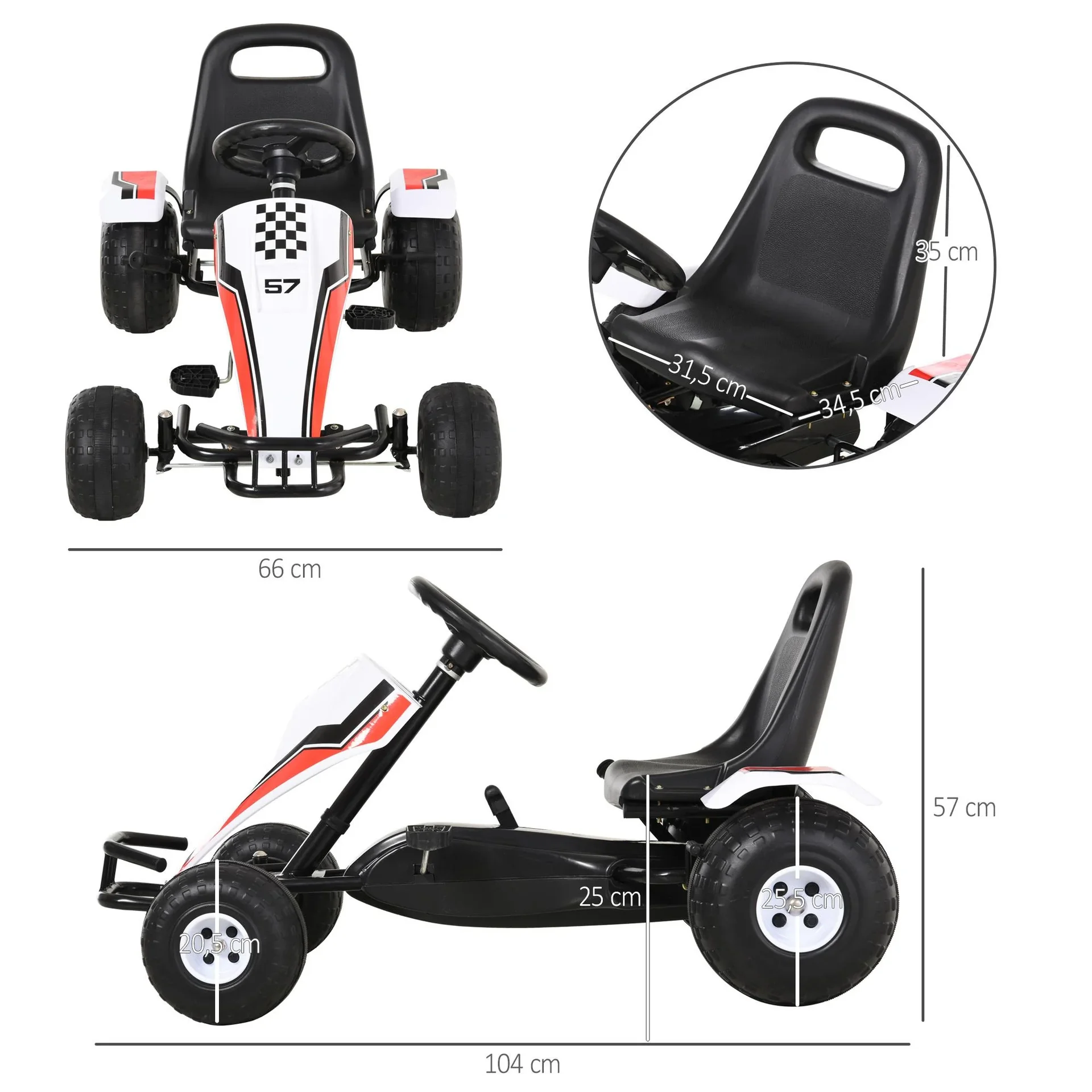 Kinder Go-Kart mit Handbremse - 5