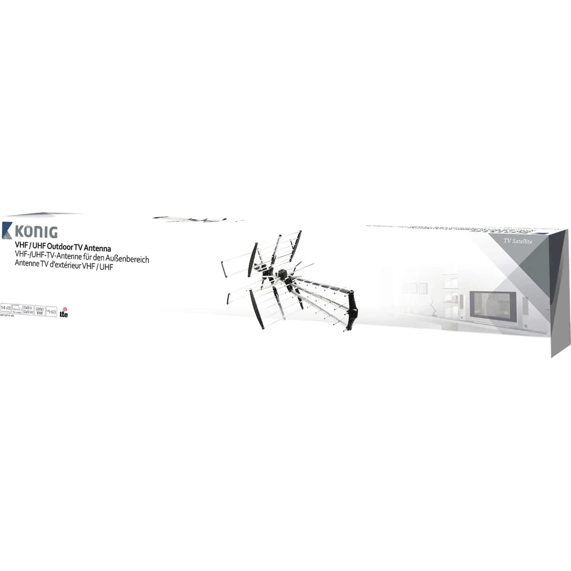 DVB-T/T2 - DAB+ Außenantenne 14 dB VHF / UHF - 0