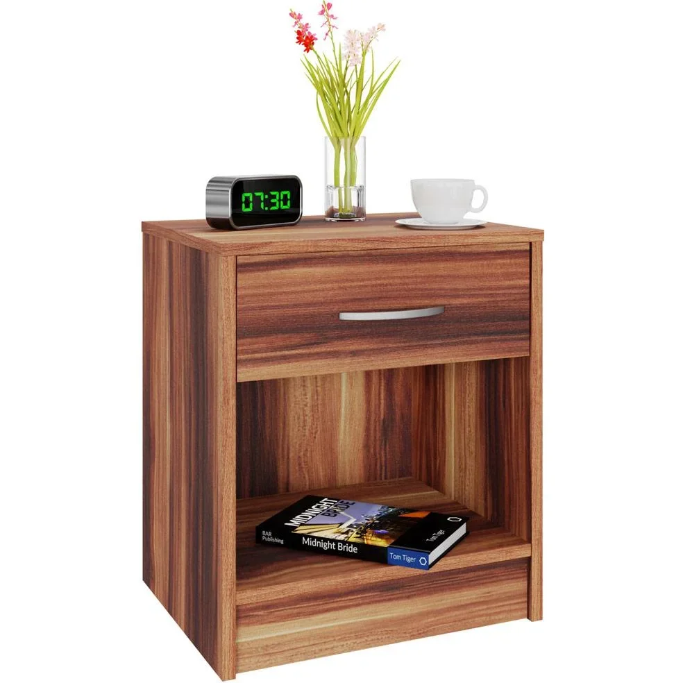 Nachttisch inkl. Schublade - Braun-schwarz - 50x40x35 cm - 2