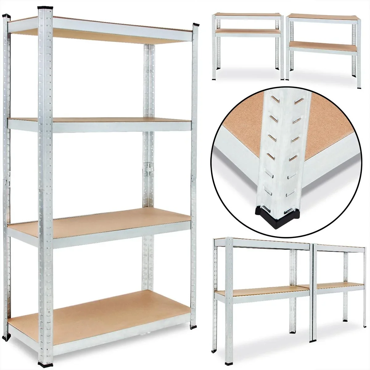 Verstärktes Lagerregal 5 Fachböden - MDF - 160 x 90 x 40 cm max 700kg - 4