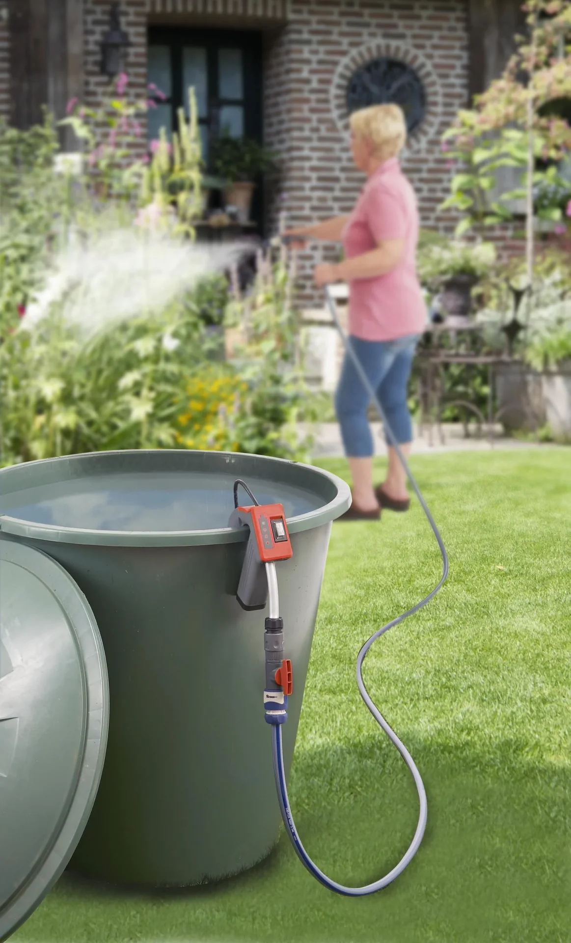 Akku-Regenfasspumpe 11,1 V inklusive Regentonnen Netz - 2