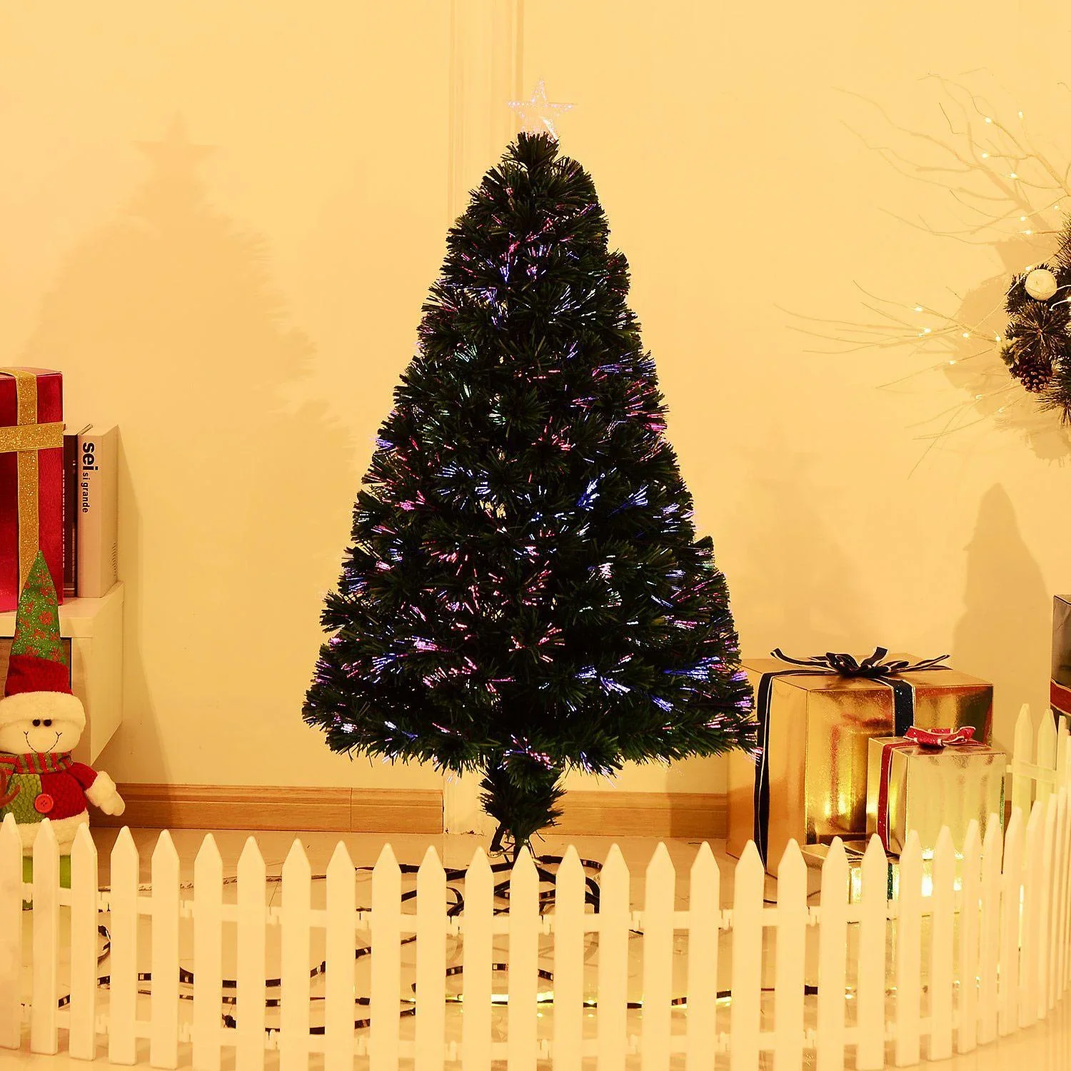 Weihnachtsbaum mit Ständer Lichtfaser 120cm Grün - 1