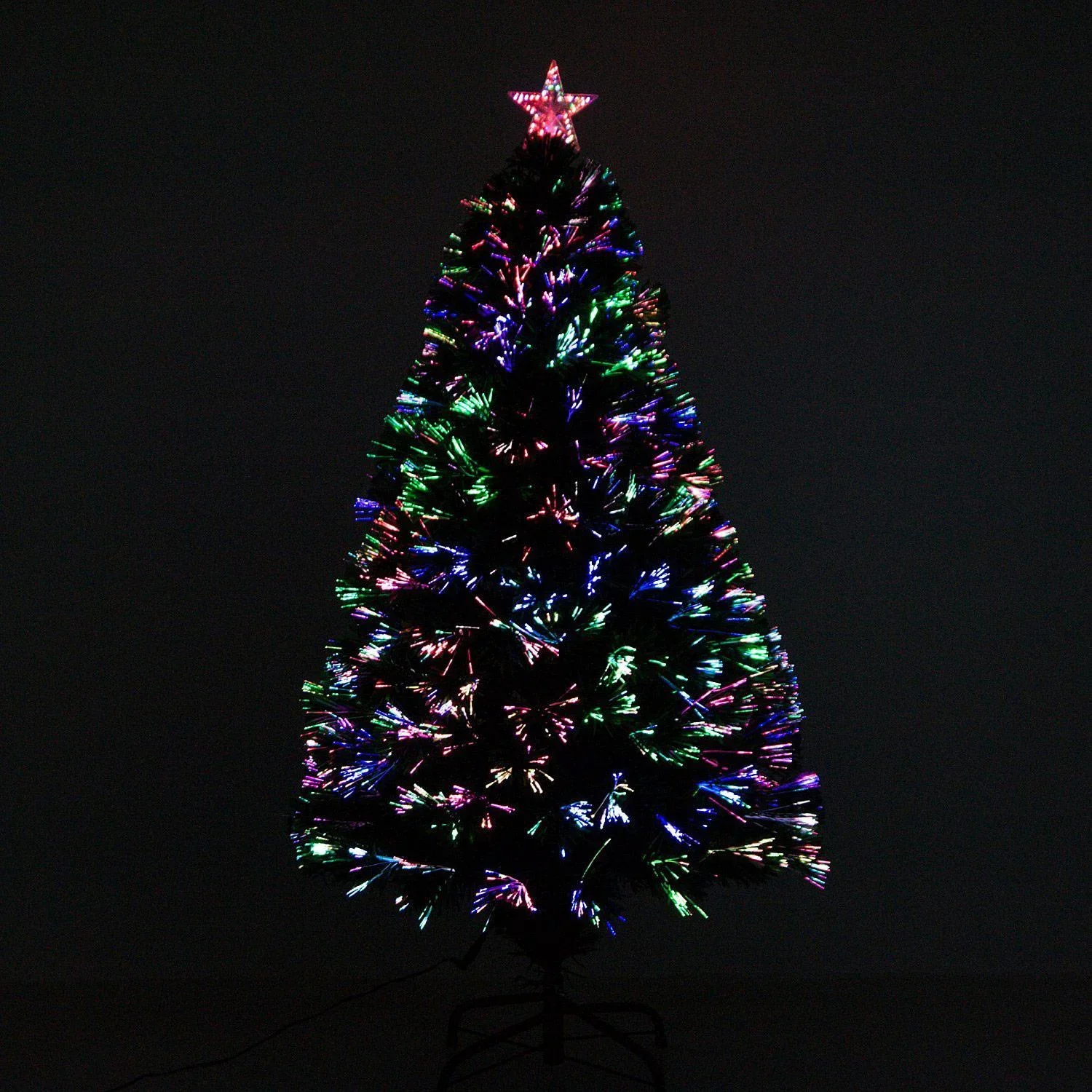Weihnachtsbaum mit Ständer Lichtfaser 120cm Grün - 4