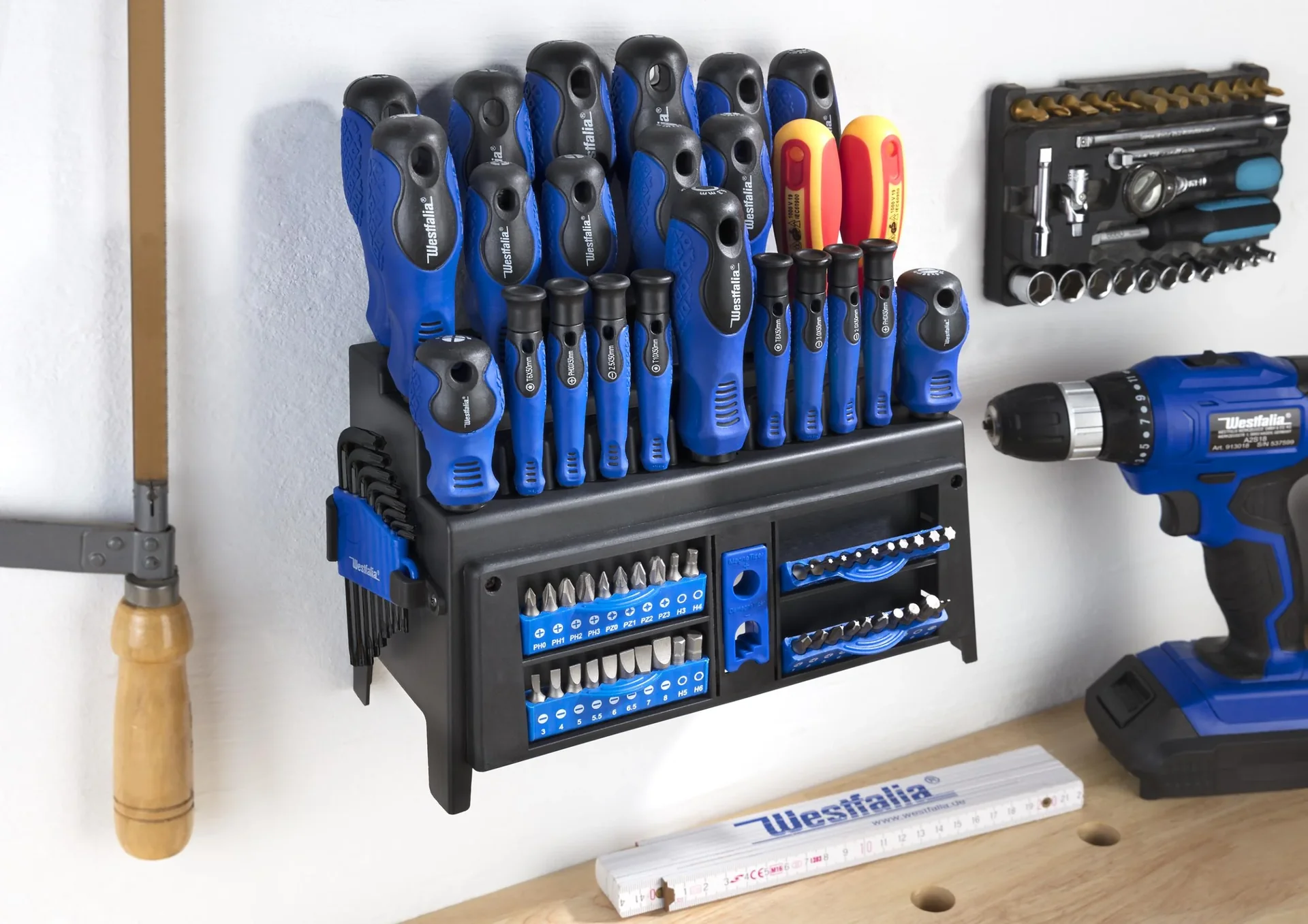 Schraubendreher- und Bit-Satz mit Halterung 81-teilig - 0