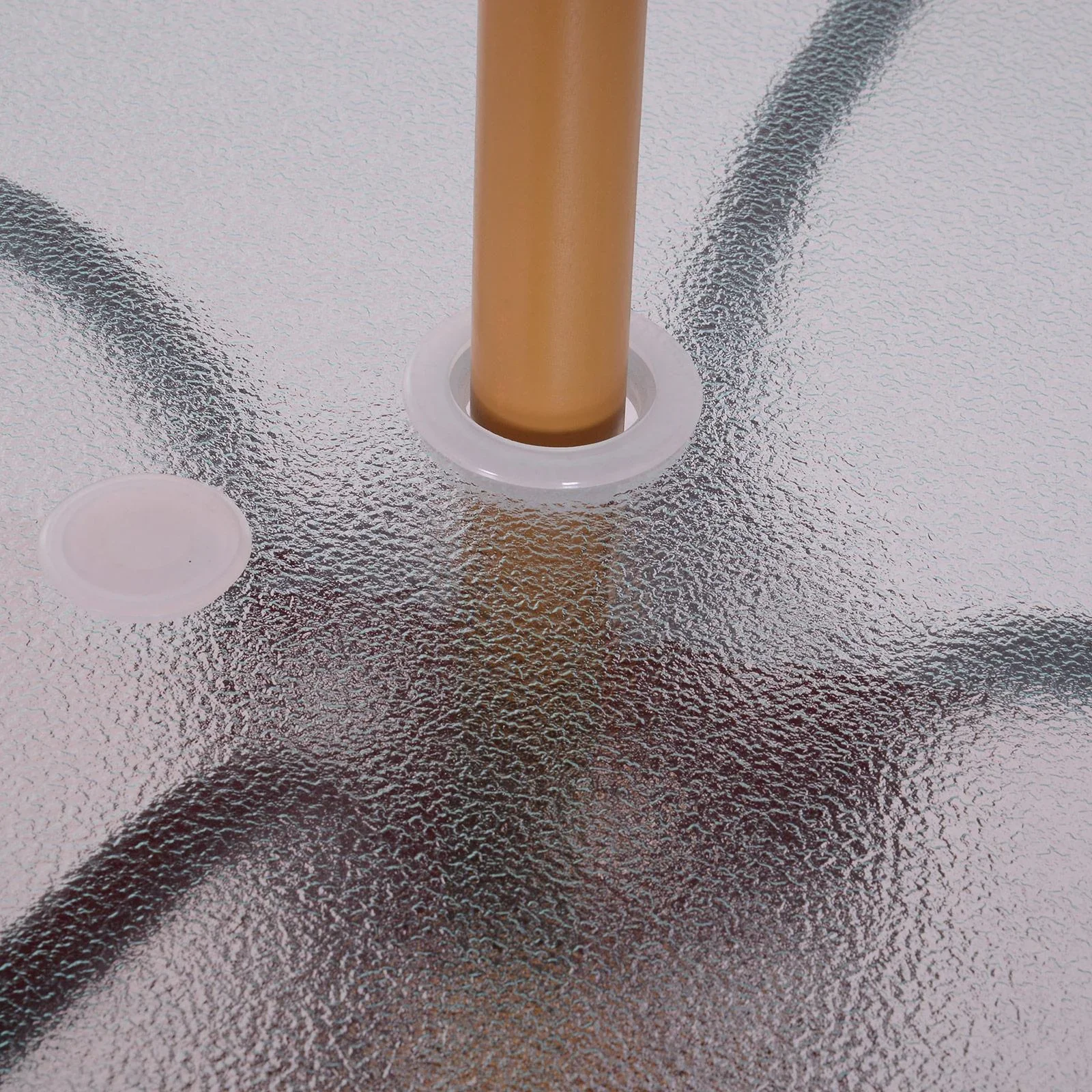 Gartentisch Balkontisch Bistrotisch Gartenmöbel mit Schirmloch Hartglas + Metall Schwarz Ø80 x 72 cm - 4