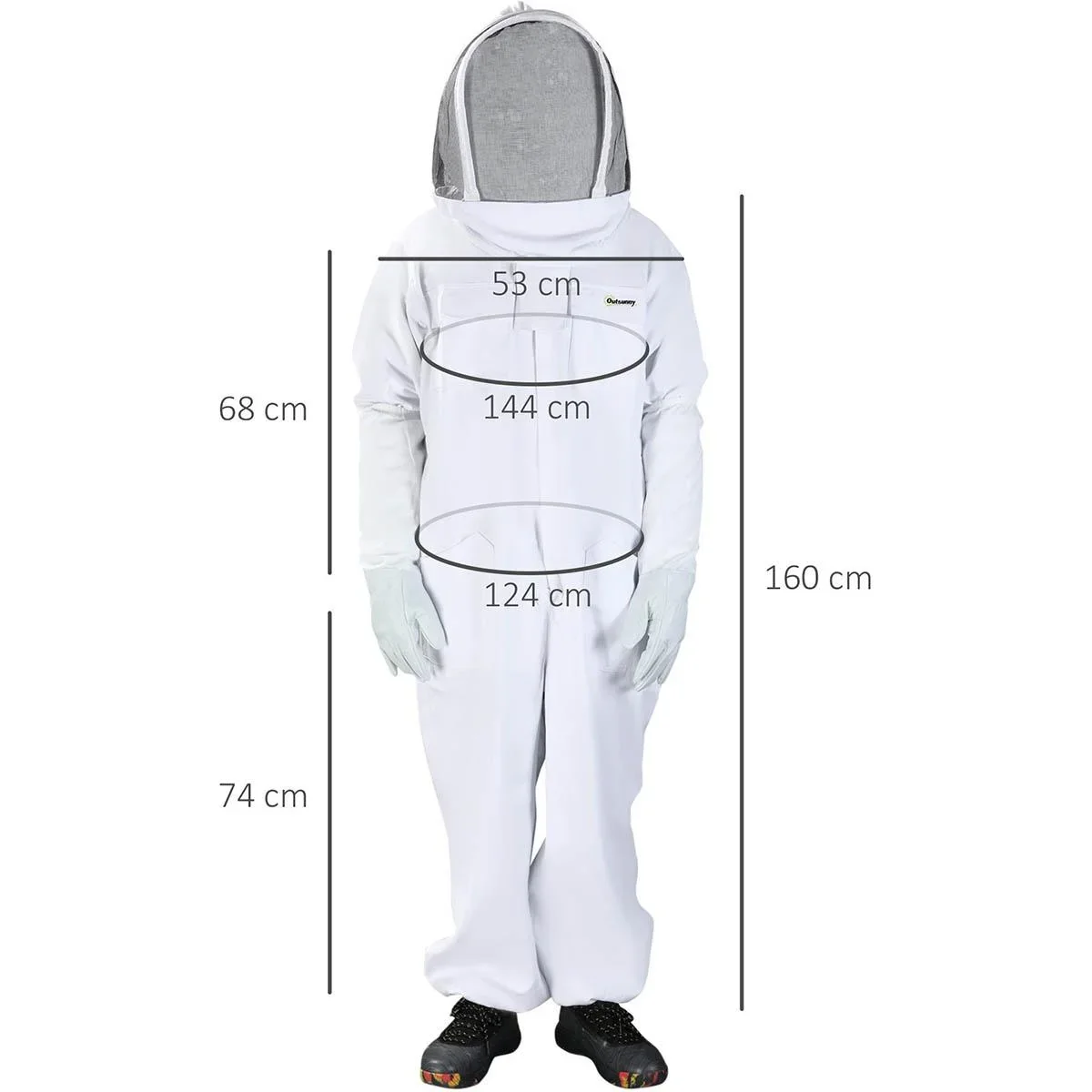 Imkeranzug mit Ziegenlederhandschuhen - Baumwolle - Weiß - XXXL - 2