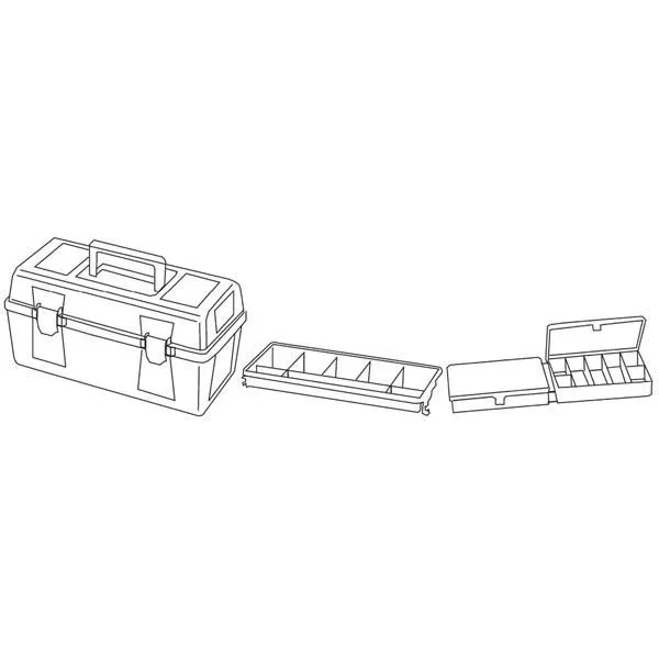 TAYG Werkzeugkasten - 356 x 184 x 163 mm - Mit Ablage und Sortierkasten - 0