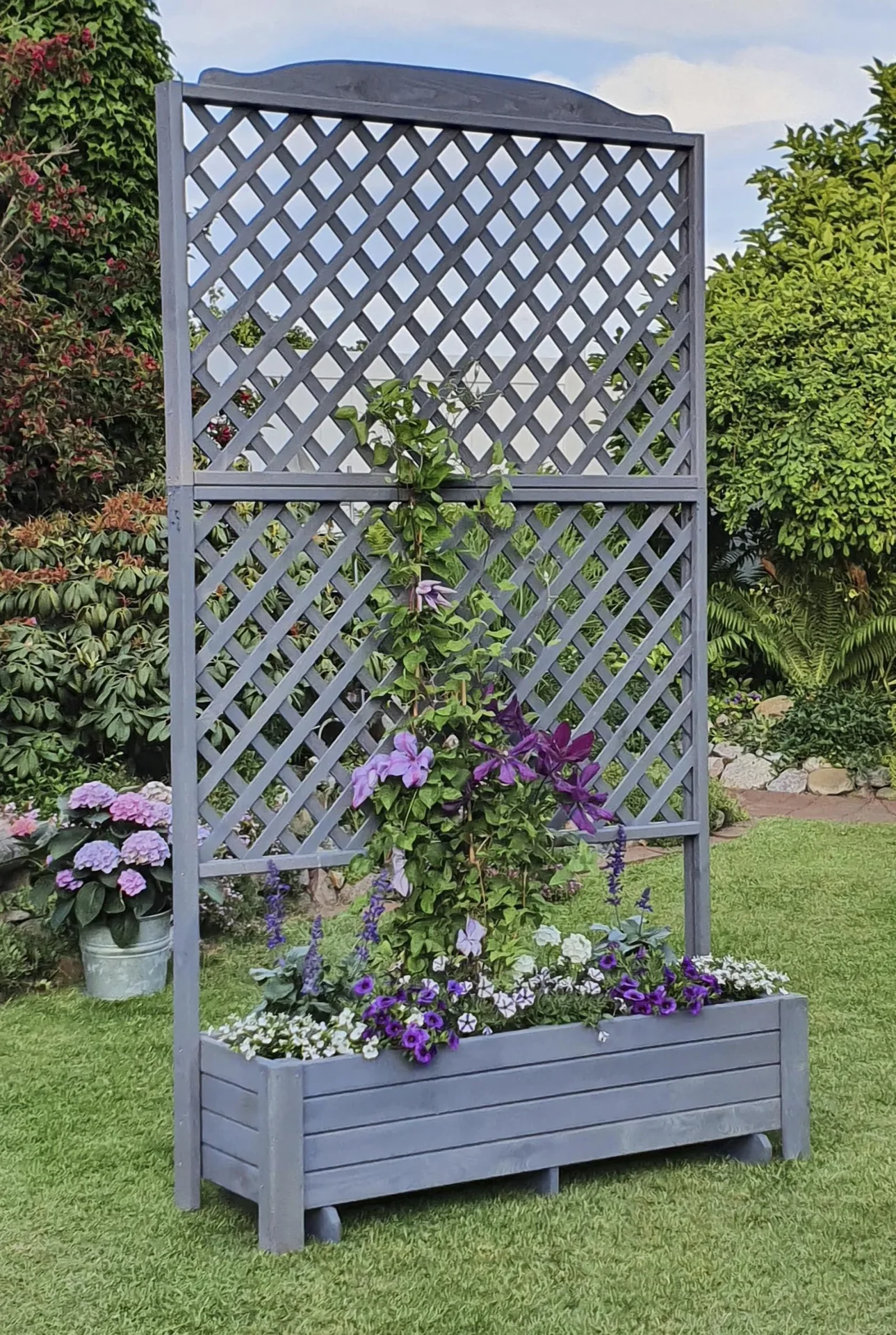 Rankkasten Romantica 120 x 210 cm, grau - 0