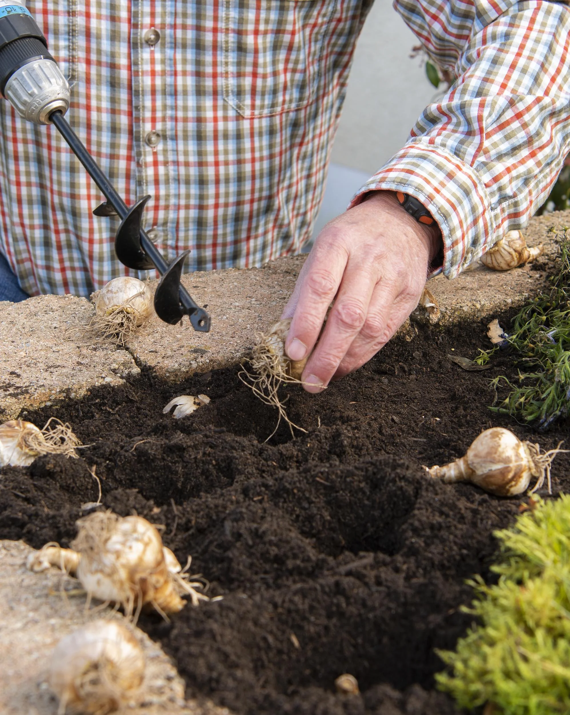 Stahl Pflanzbohrer/ Erdlochbohrer-Set, 2-teilig - 0