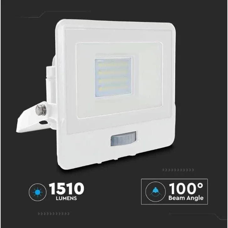 VT-128S LED-Flutlicht mit Sensor - 20 W - 1510 Lm - 4000K - Weiß - 0