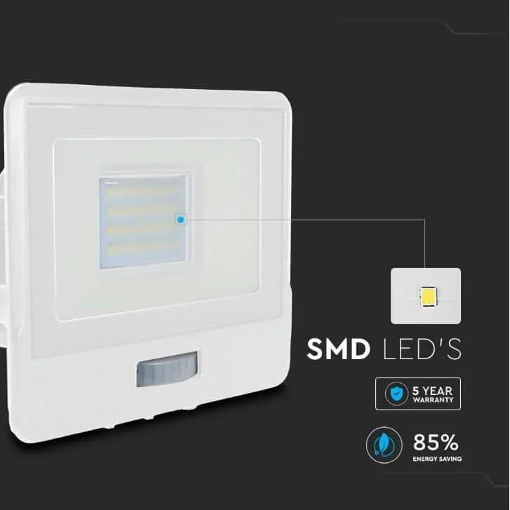 VT-128S LED-Flutlicht mit Sensor - 20 W - 1510 Lm - 4000K - Weiß - 2