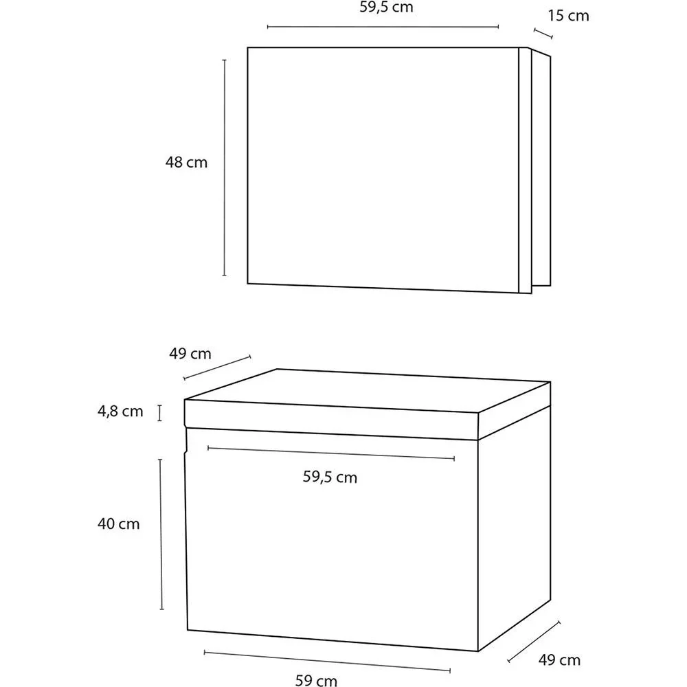 Badezimmermöbel Stripe 60cm - schwartz - 0