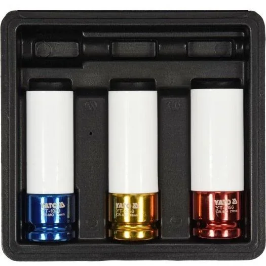 Drehmomentschlüssel - 3/8Zoll - 10-60Nm - 40cm + 3-teiliger Steckschlüsselsatz - 5