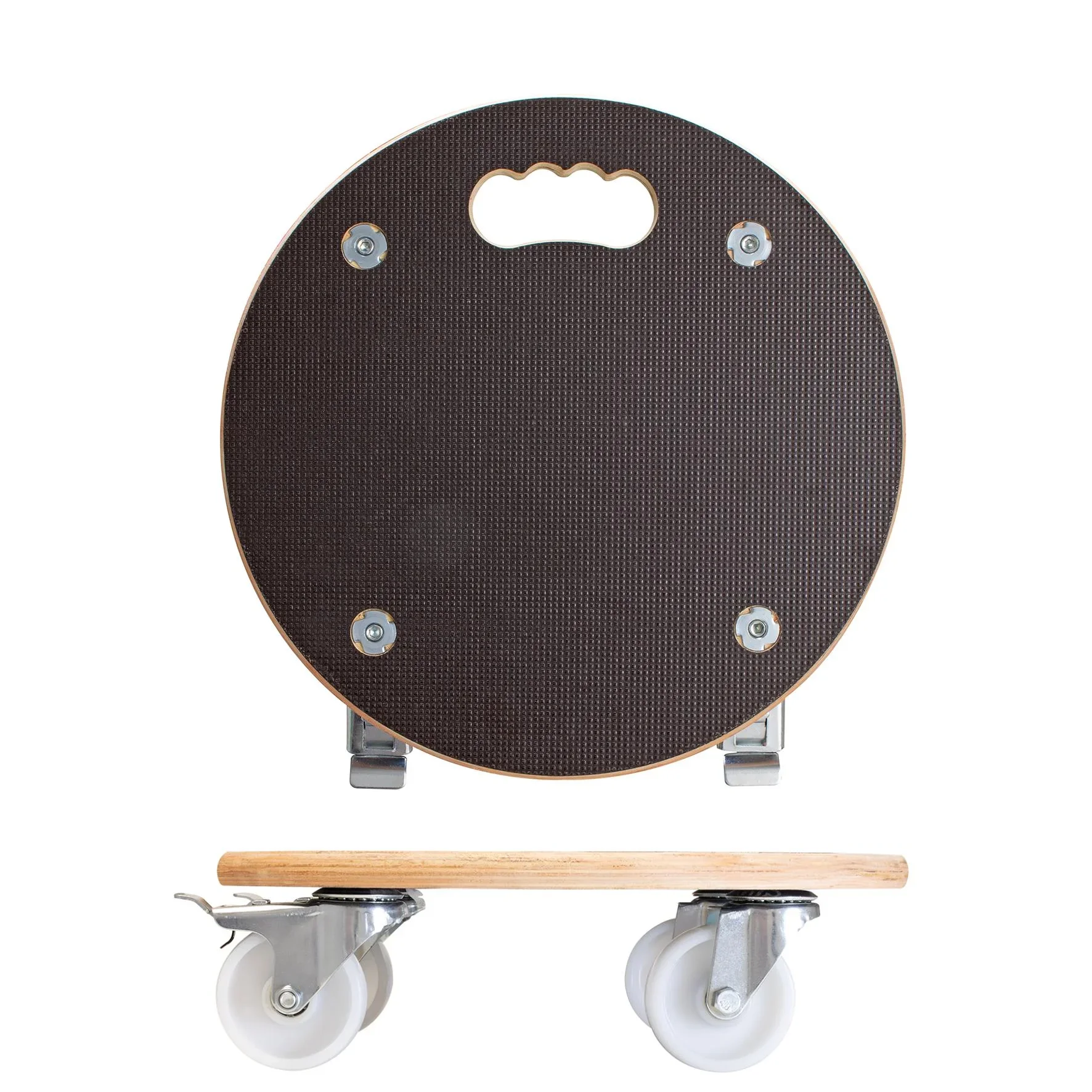 Multi Roller MR 1107, Ø 38 x 11 cm, harte Rollen Ø 75 mm, Rollenlager, 2 Bremsen, Platte FSC®, Tragkraft 300 kg - 2
