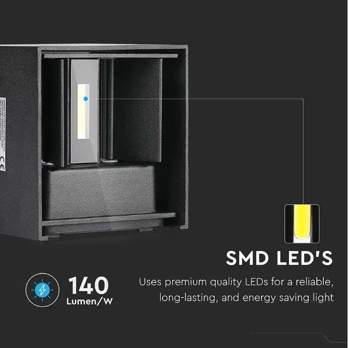 VT-759-12 LED-Wandleuchte - 11W - 3000K - 1360 Lumen - Schwarz - 5