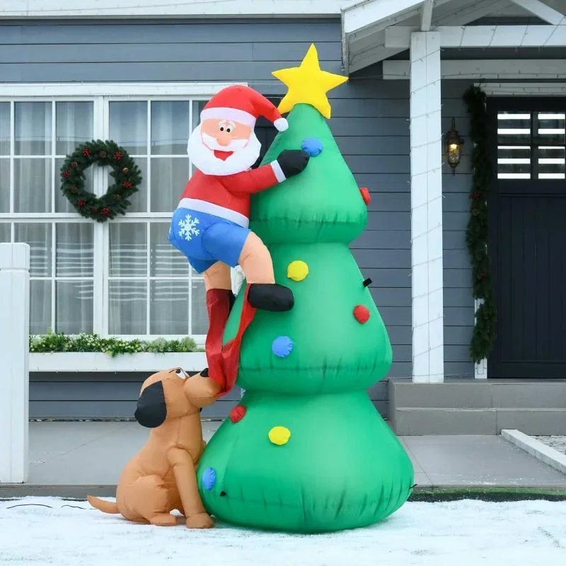 Aufblasbarer Weihnachtsbaum mit Weihnachtsmann und dem Hund 180 cm - 2