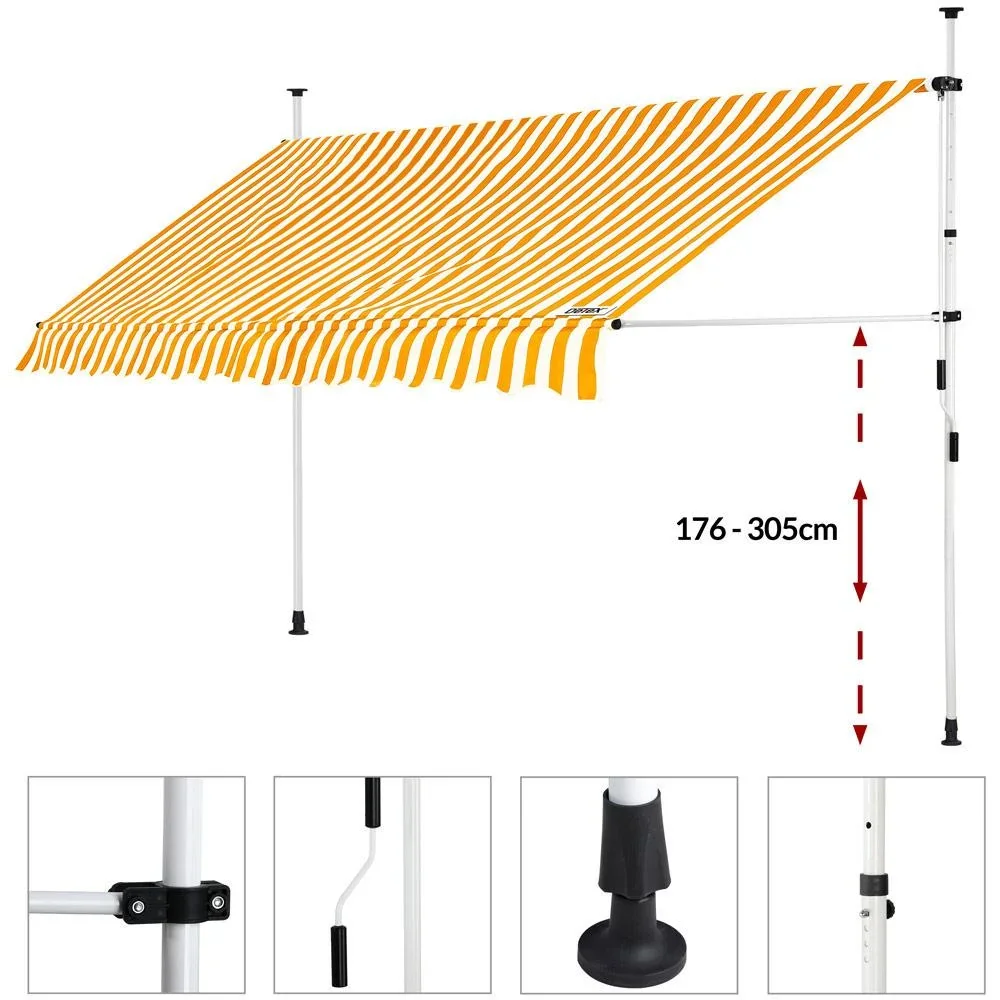 Klemmender Baldachin Gelb/Weiß 400cm - 4