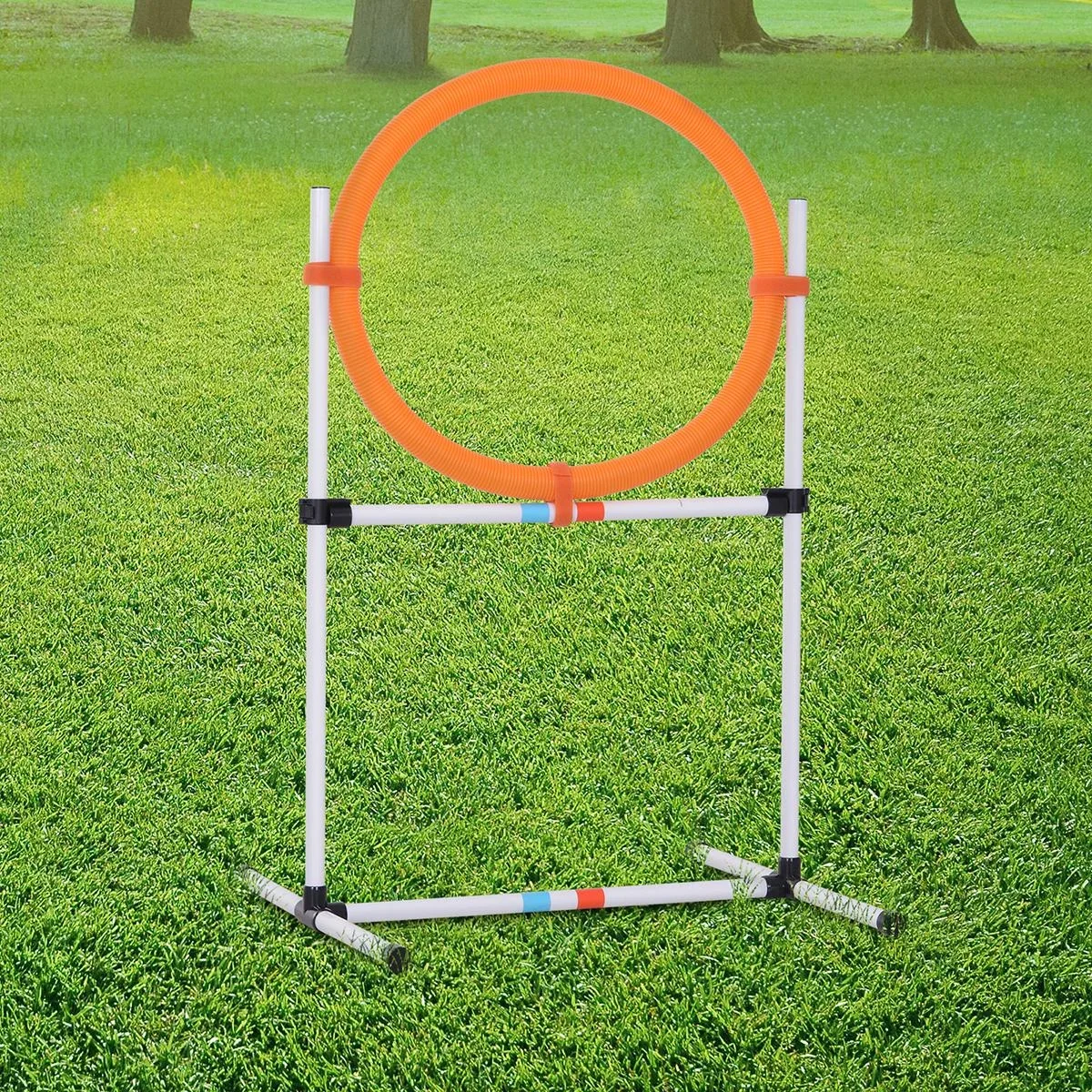 Hundetrainingsset mit Springring orange/weiß - 2