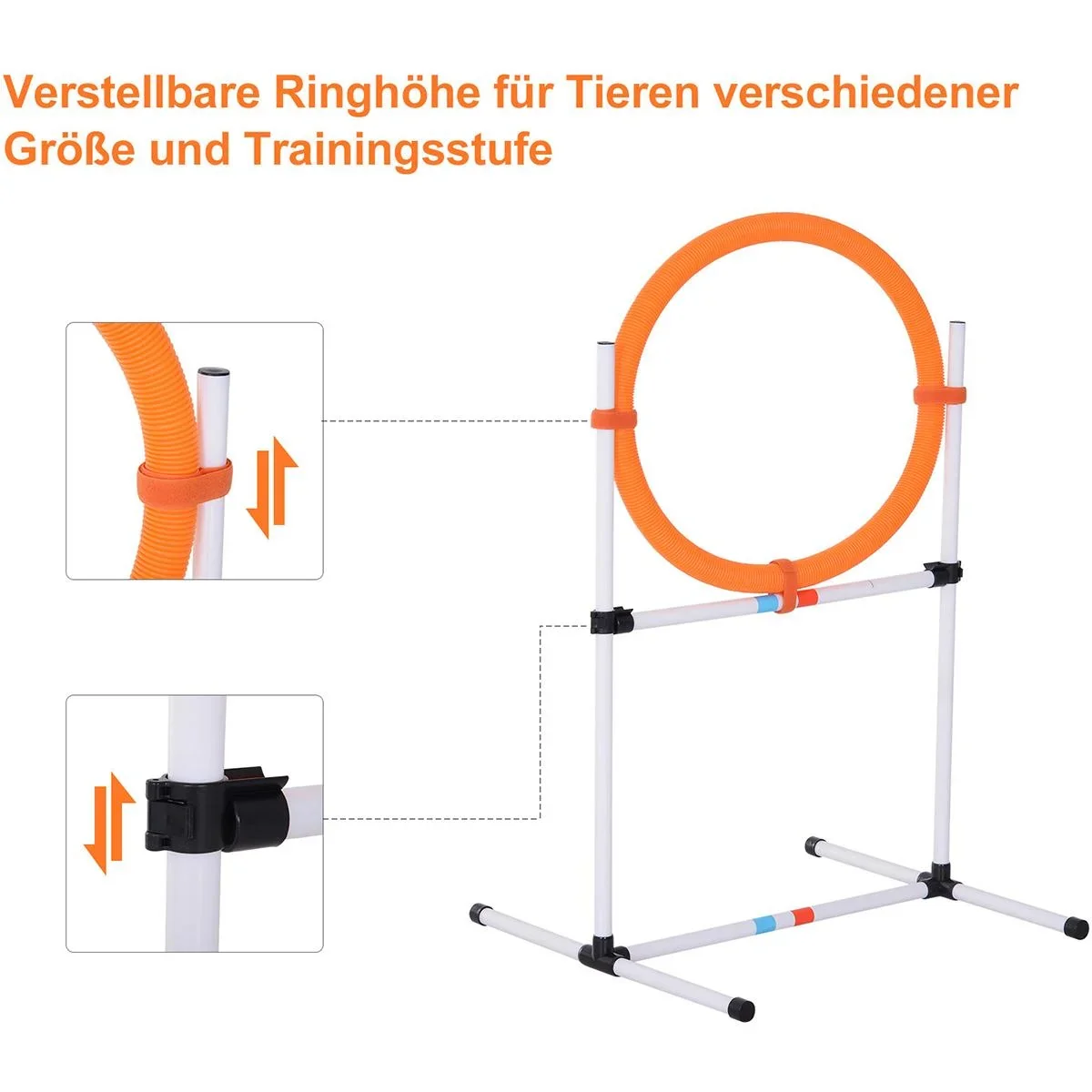 Hundetrainingsset mit Springring orange/weiß - 3