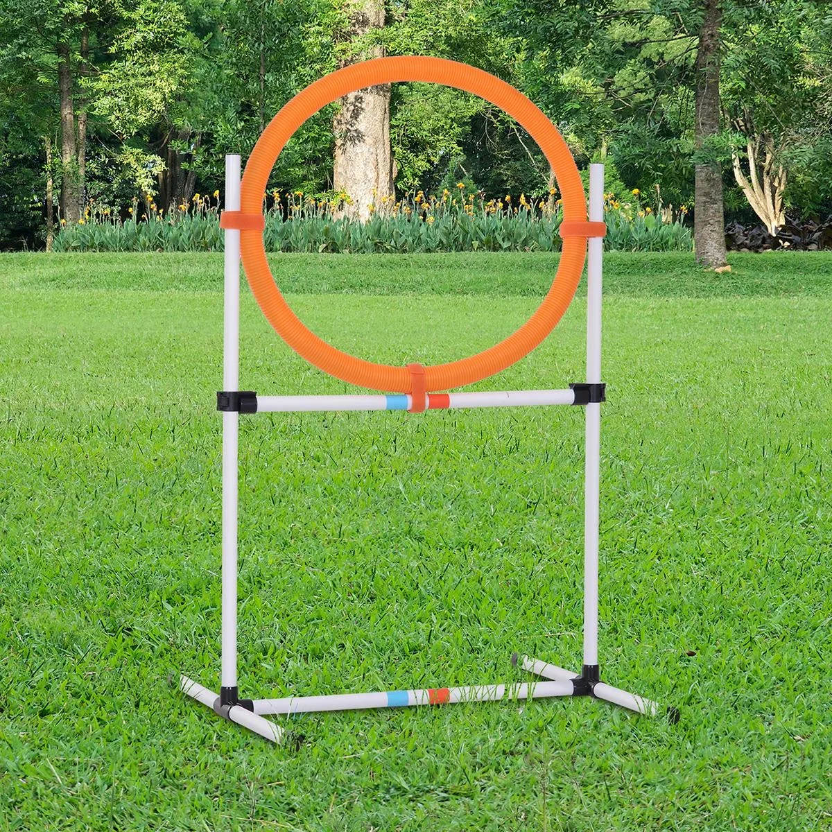 Hundetrainingsset mit Springring orange/weiß - 6