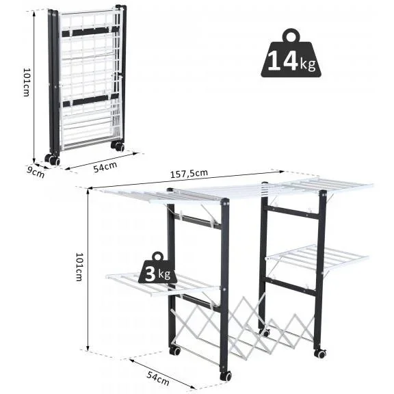 Wäscheständer Wäschetrockner Standtrockner mit Flügeln - 4