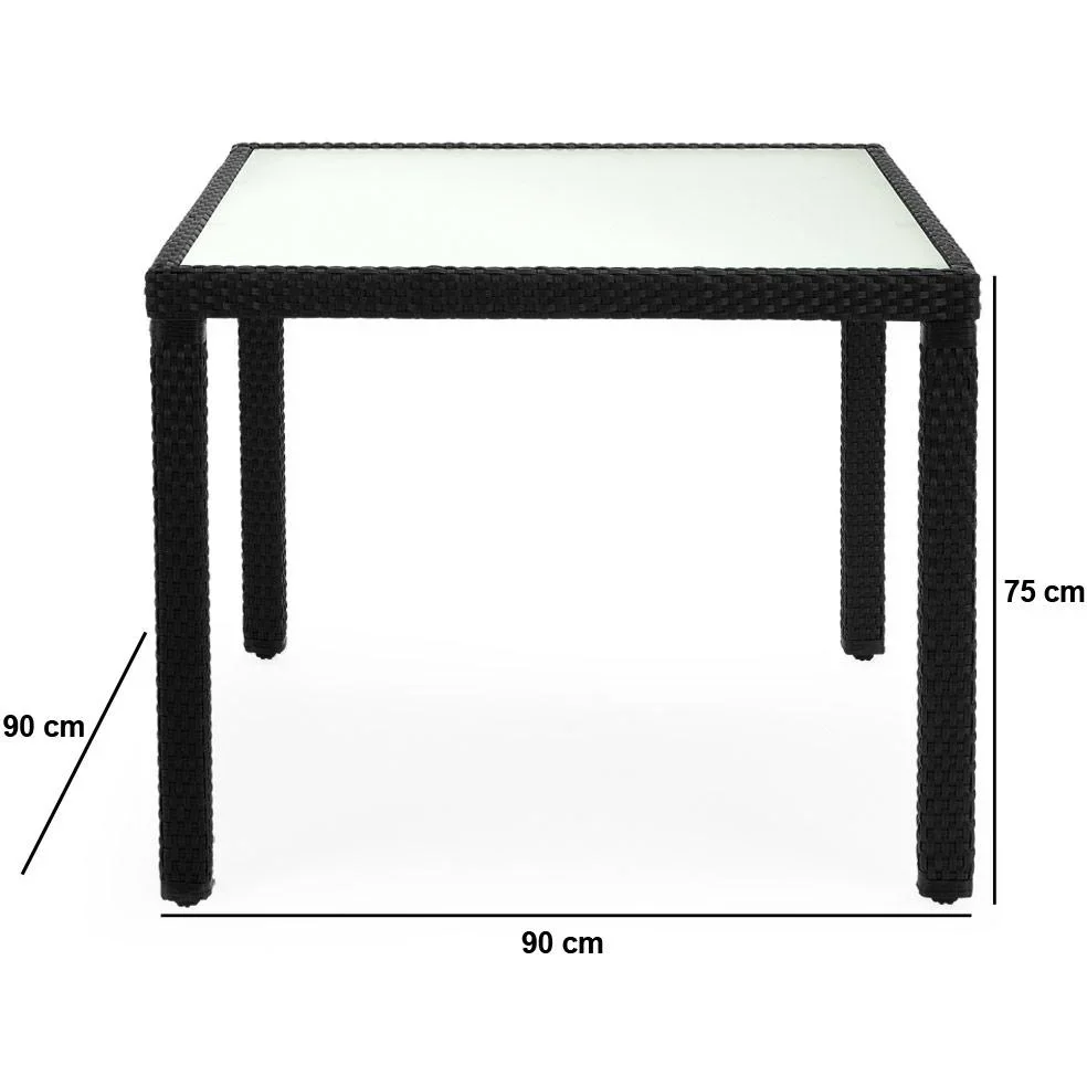 Gartenmöbelset Bali-Polyrattan schwarz stapelbar 9-teilig - 4