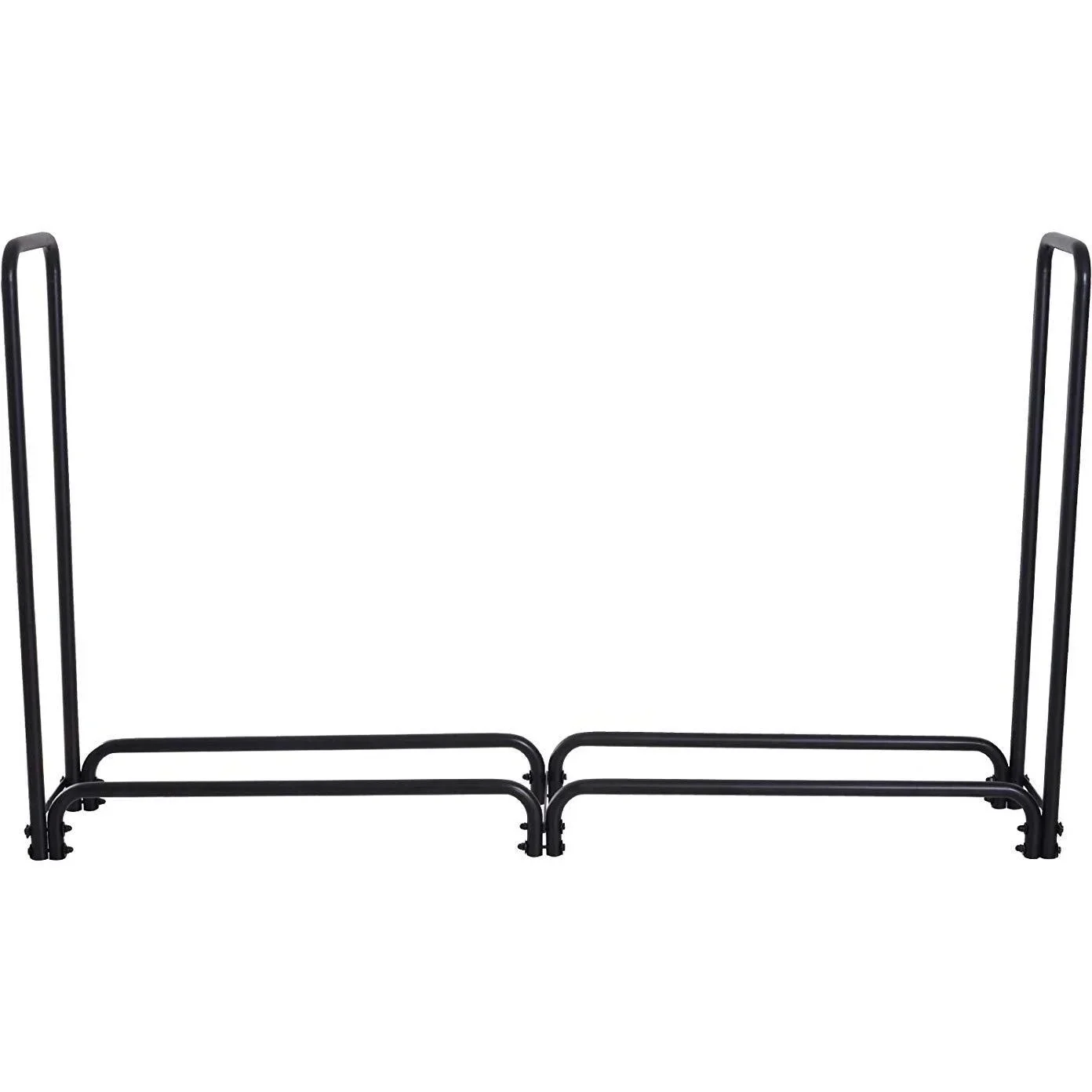 Kaminholzregal Brennholzregal Feuerholzregal Holzablage Metall 300kg belastbar Schwarz 200 x 39 x 120 cm - 0