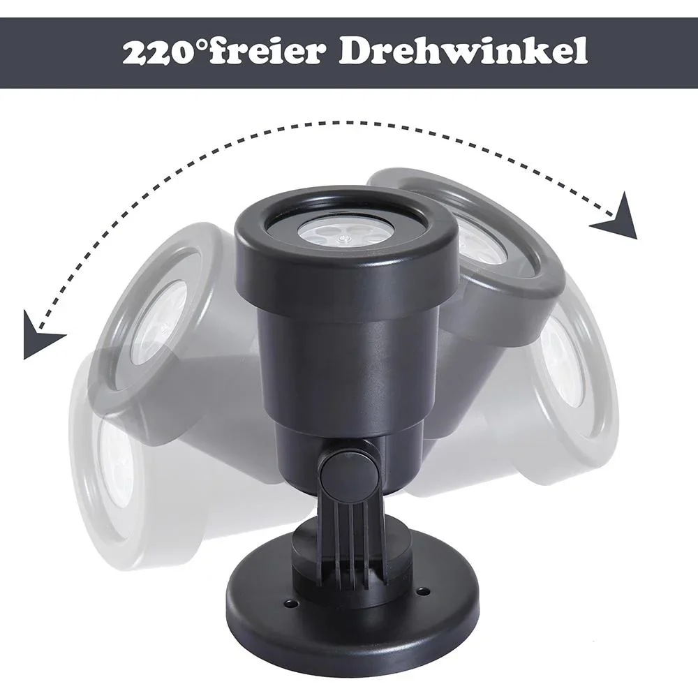 LED Projektor Lichter Effektlicht 4 Motiv-Folien Weihnachten Schwarz - 3