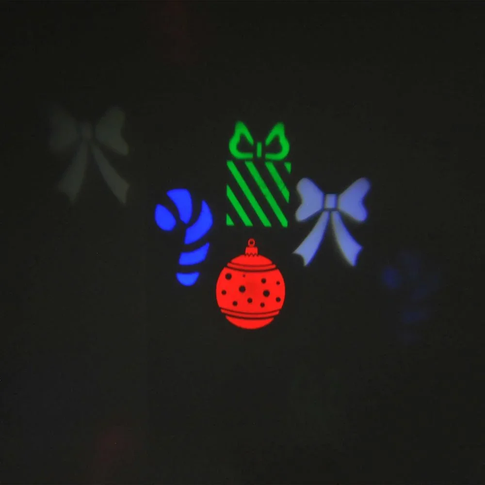 LED Projektor Lichter Effektlicht 4 Motiv-Folien Weihnachten Schwarz - 4