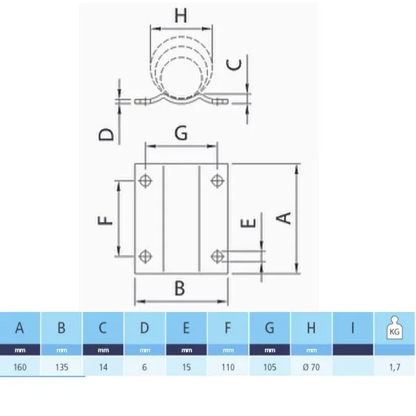 Befestigungsplatte für Stützrad - 1