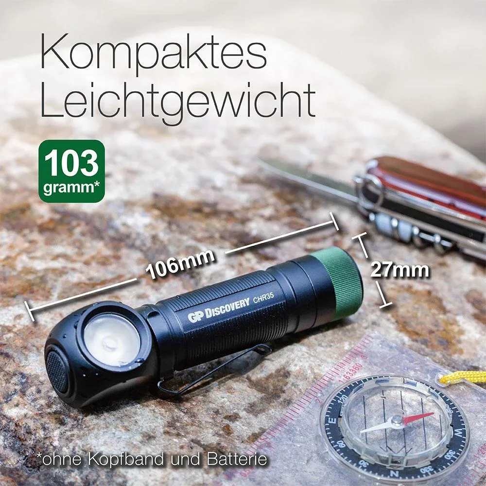 DISCOVERY Akku 2in1 Stirnleuchte und Taschenlampe mit Magnetbefestigung und 600 Lumen, IPX4 - 4